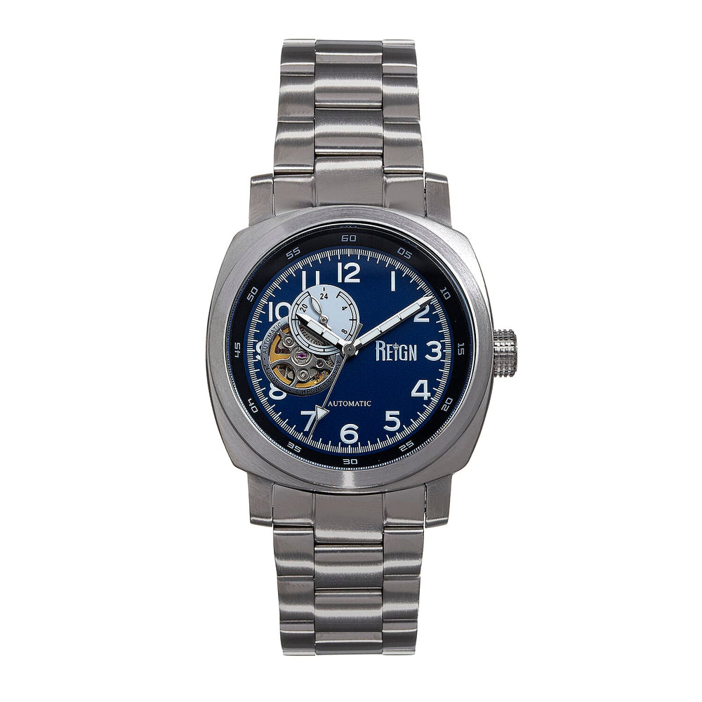 Reign Impaler Automatic Movt. 10ATM WR Blue Dial Mens Watch with Silver Colour Stainless Steel Strap
