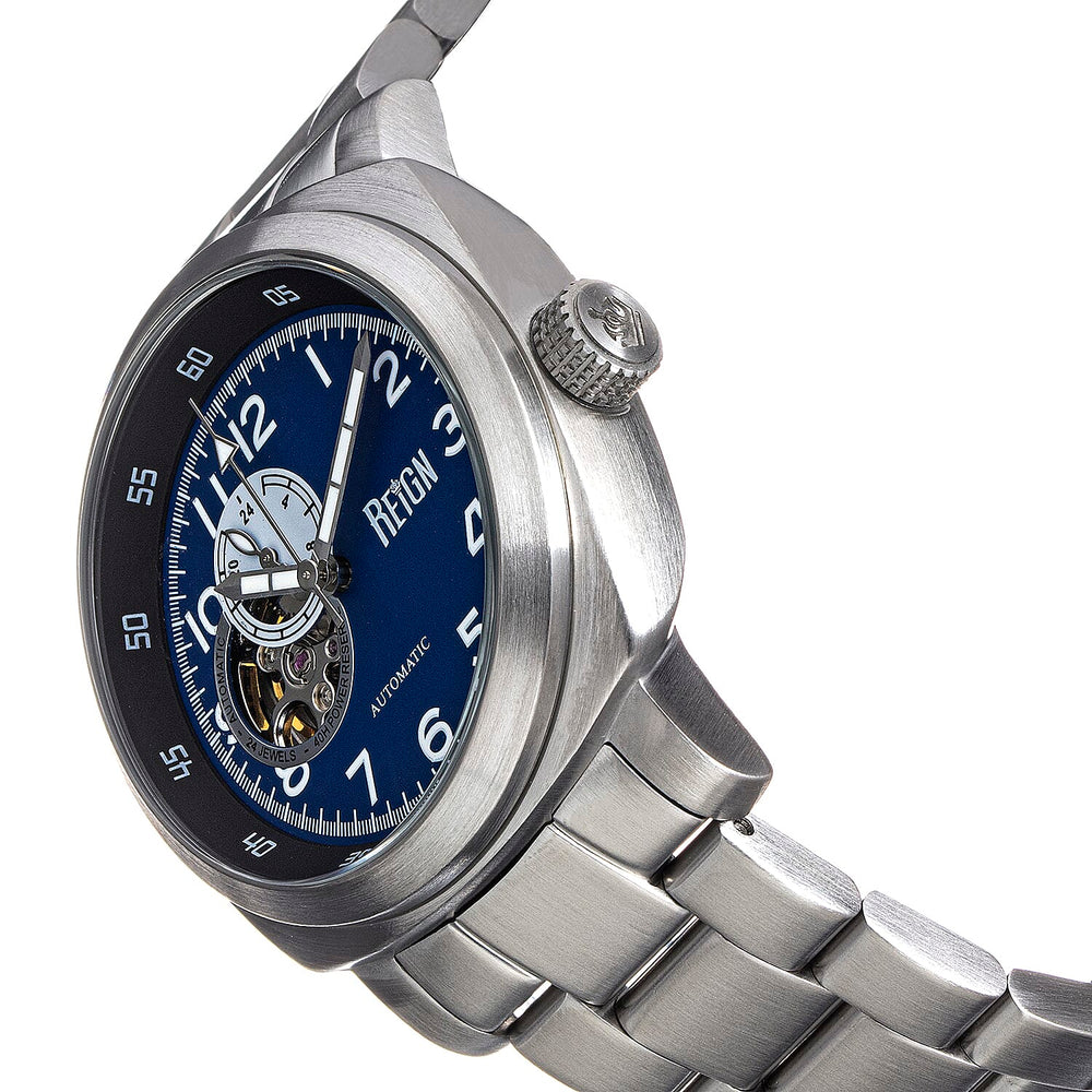 Reign Impaler Automatic Movt. 10ATM WR Blue Dial Mens Watch with Silver Colour Stainless Steel Strap