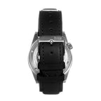 Reign Francis Jewels Seiko Automatic Movement Sapphire-Coated Mineral Crystal Blue Rotating Bezel Black Dial With Date 10 ATM Water Resistance Watch With Black Genuine Leather Strap