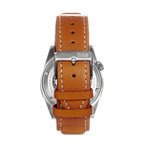 Reign Francis Jewels Seiko Automatic Movement Sapphire-Coated Mineral Crystal Blue Rotating Bezel Blue Dial With Date 10 ATM Water Resistance Watch With Brown Genuine Leather Strap