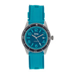 Reign Gage Jewels Miyota Automatic Movement Sapphire-Coated Mineral Crystal Directional Rotating Bezel Blue Dial With Date 10 ATM Water Resistance Watch With Blue Rubber Strap