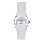 Reign Gage Jewels Miyota Automatic Movement Sapphire-Coated Mineral Crystal Directional Rotating Bezel Navy Dial With Date 10 ATM Water Resistance Watch With White Rubber Strap
