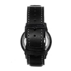 Reign Monterey Jewels Automatic Movement Sapphire-Coated Mineral Crystal Semi-Skeleton Dark Grey Dial 10 ATM Water Resistance Watch With Black Genuine Leather Strap