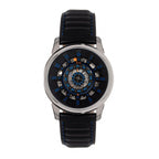 Reign Monterey Skeletonized Black Analog Dial 10 ATM WR Watch with Black Genuine Leather Strap