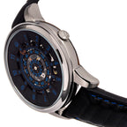 Reign Monterey Skeletonized Black Analog Dial 10 ATM WR Watch with Black Genuine Leather Strap