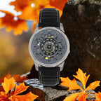 Reign Monterey Skeletonized Leather-Band Watch