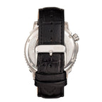 Reign Bauer Automatic Semi-Skeleton Black Analog Dial Silver Case 5 ATM WR Mens Watch with Black Genuine Leather Strap