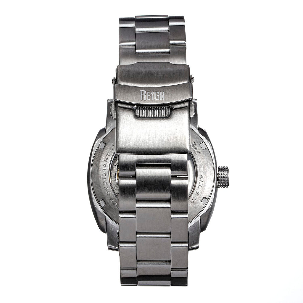REIGN IMPALER Automatic Movt. Black Dial 5ATM Water Resistant Watch with Stainless Steel Strap
