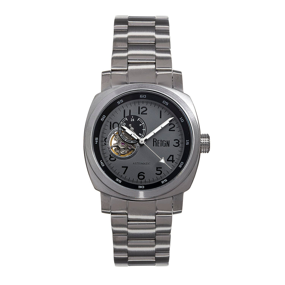 REIGN IMPALER Automatic Movt. Grey Dial 5ATM Water Resistant Watch with Stainless Steel Strap