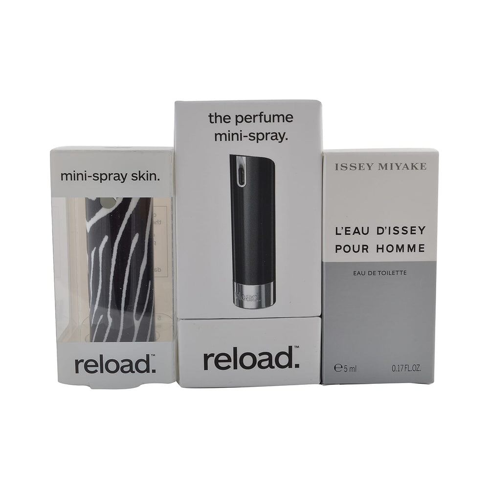 Reload Mini Perfume Spray Black (Incl. Issey Miyake DIssey Homme - 5ml - Zebra Skin)