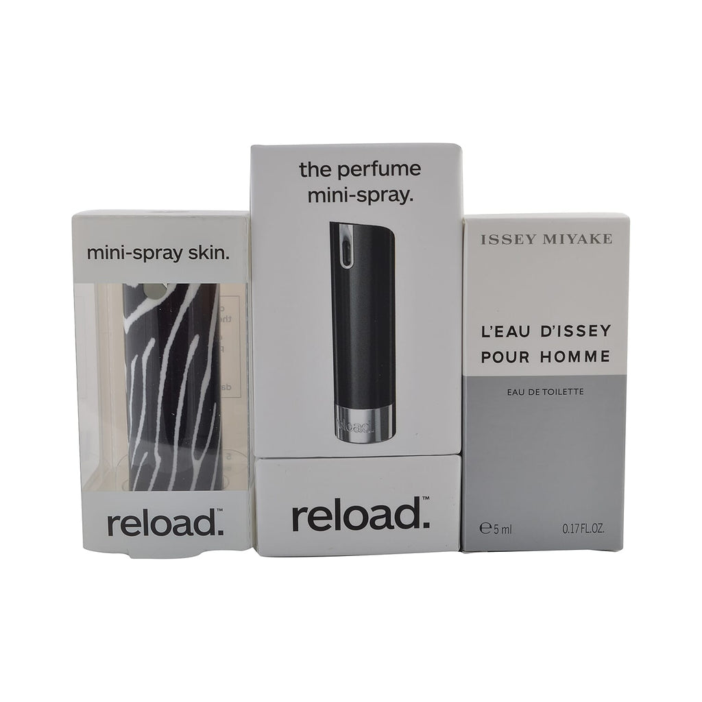 Reload Mini Perfume Spray Black (Incl. Issey Miyake DIssey Homme - 5ml - Zebra Skin)