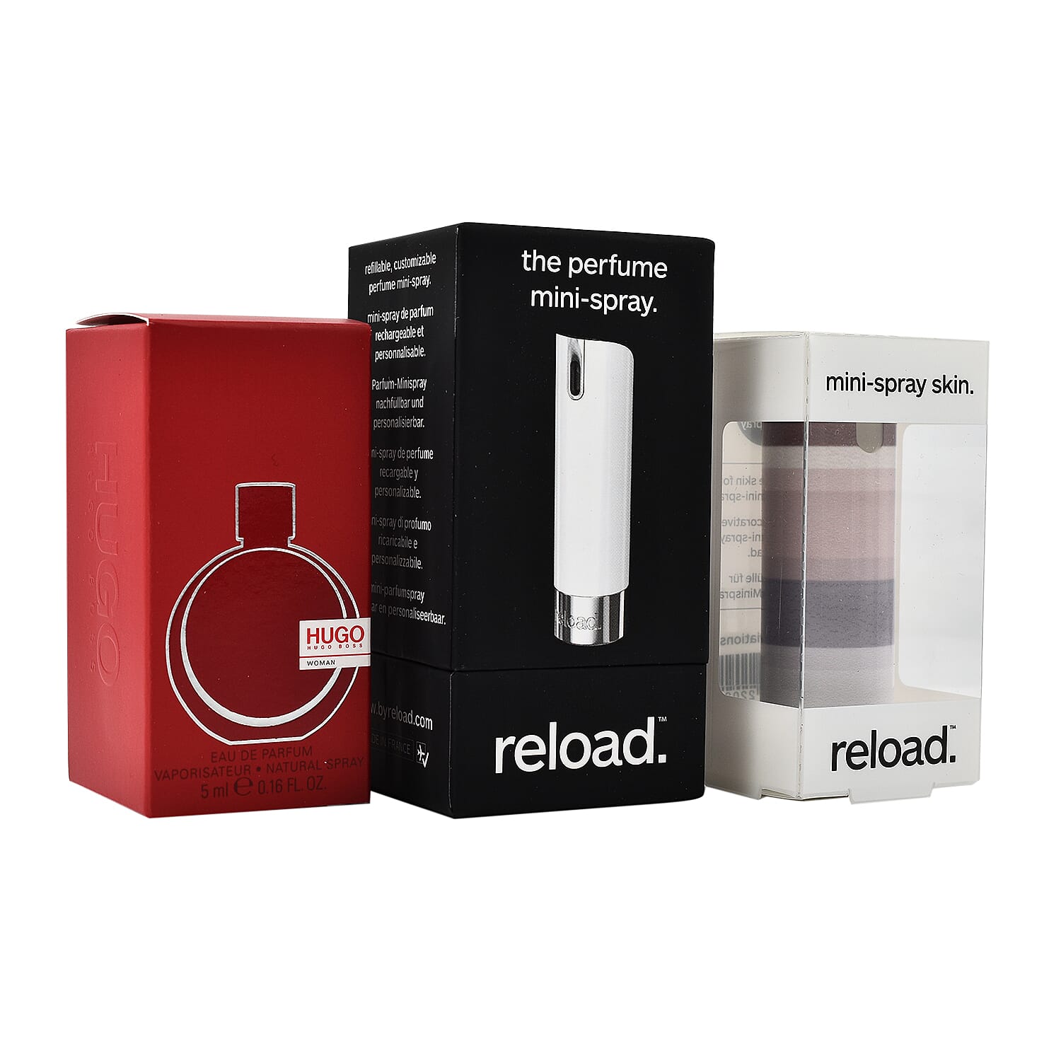 Reload Mini Perfume Spray White (Incl. Hugo Boss Woman - 5ml - Grey Skin) - Grey Variations