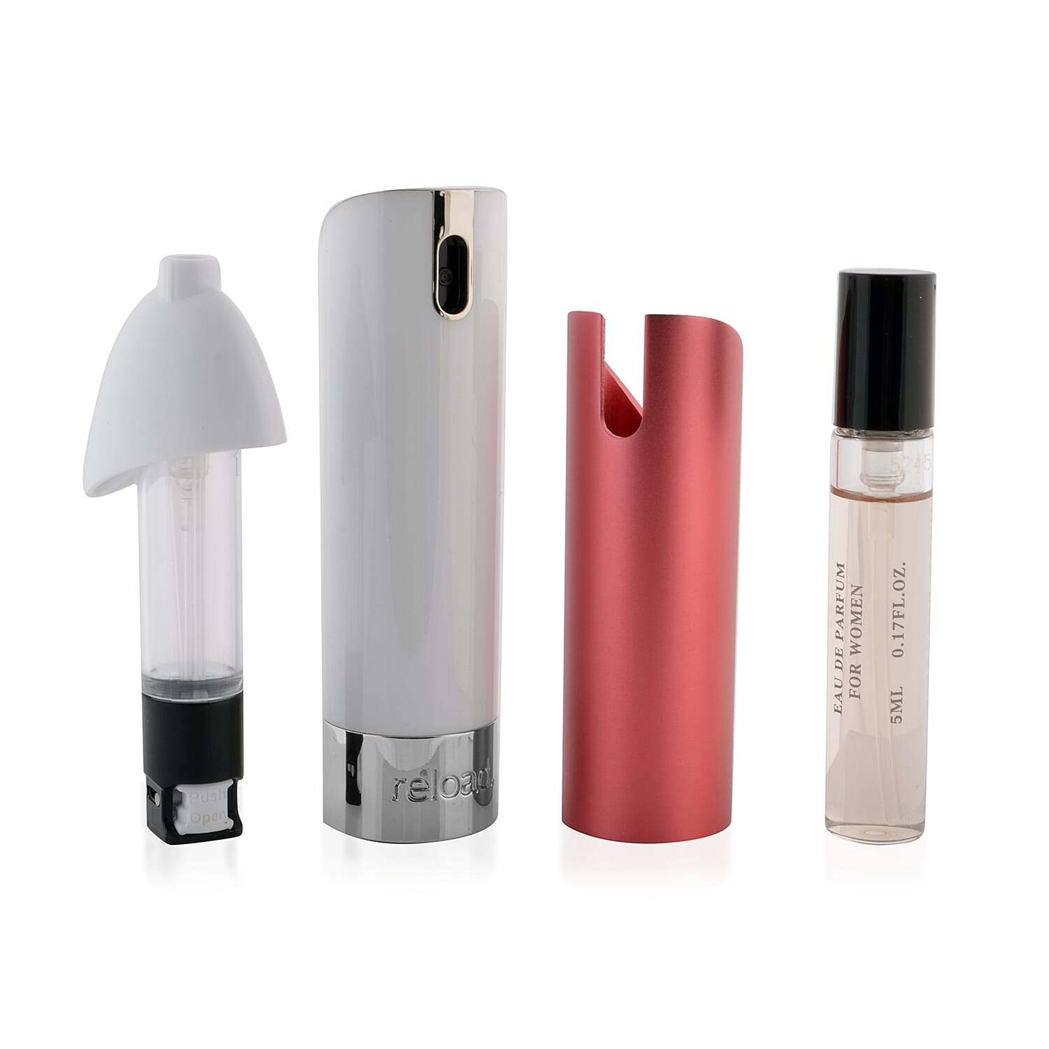 Reload Mini Perfume Spray White (Incl. Mercedes For Women - 5ml - Aluminium Red Skin)