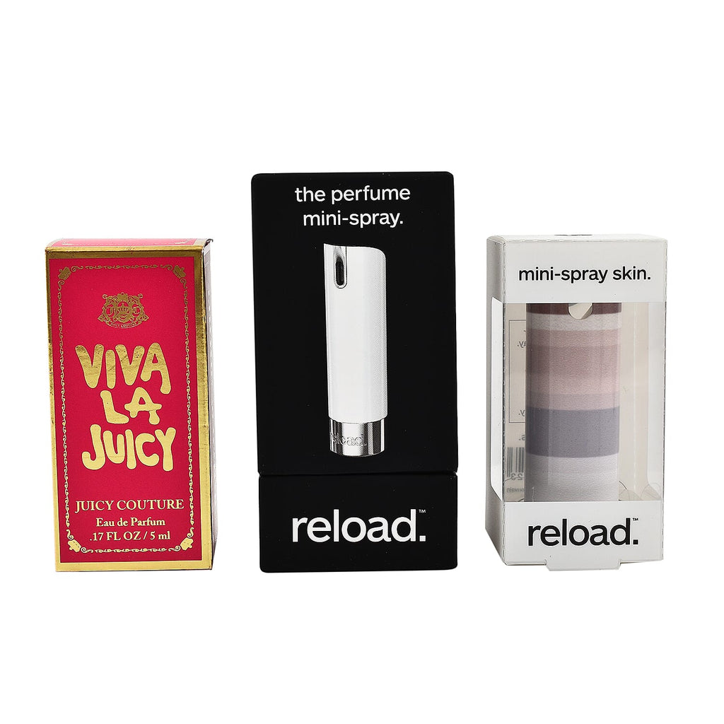Reload Mini Perfume Spray White (Incl. Viva L Juicy - 5ml & Grey Skin)