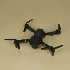 Remote Control Foldable Quad Drone with Double Camera - Black