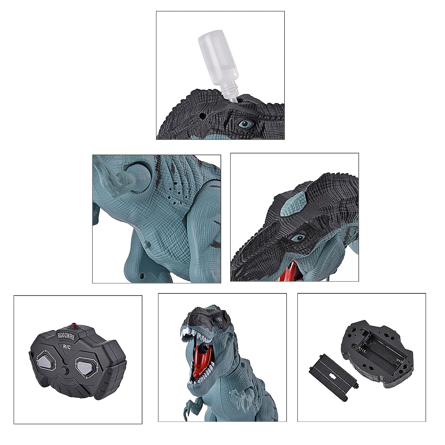Remote Controlled Spray Laying Tyrannosaurus Rex with Projection - Blue  (Requires 5AA Batteries - not Incld)