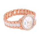 GENOA Japan Movt. 3ATM WR Crystal Studded Music Pattern Watch with Stainless Steel Strap in Dual Tone