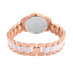 GENOA Japan Movt. 3ATM WR Crystal Studded Music Pattern Watch with Stainless Steel Strap in Dual Tone