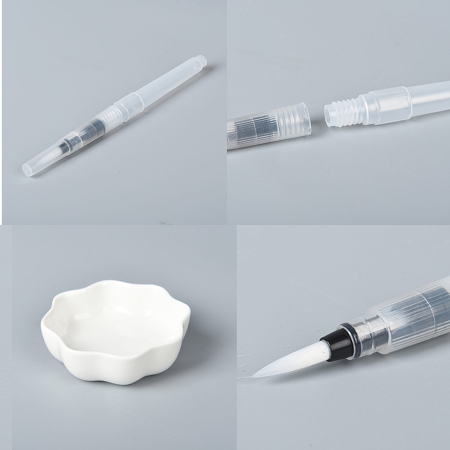 Reuseable Water Drawing Board ( Incl. 2xWater Pen, 1xBrush Pen, 1xBoard Holder, 1xWater Plate, 1xPen Holder) (Size 28x19cm)
