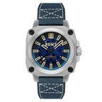 Altimeter Skeleton Automatic 10 AMT RGMT Mens Watch with Genuine Leather Strap - Admiral Blue