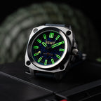 Altimeter Skeleton Automatic 10 AMT RGMT Mens Watch with Genuine Leather Strap - Admiral Blue