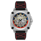 Altimeter Skeleton Automatic 10 AMT RGMT Mens Watch with Genuine Leather Strap - Navy Blue