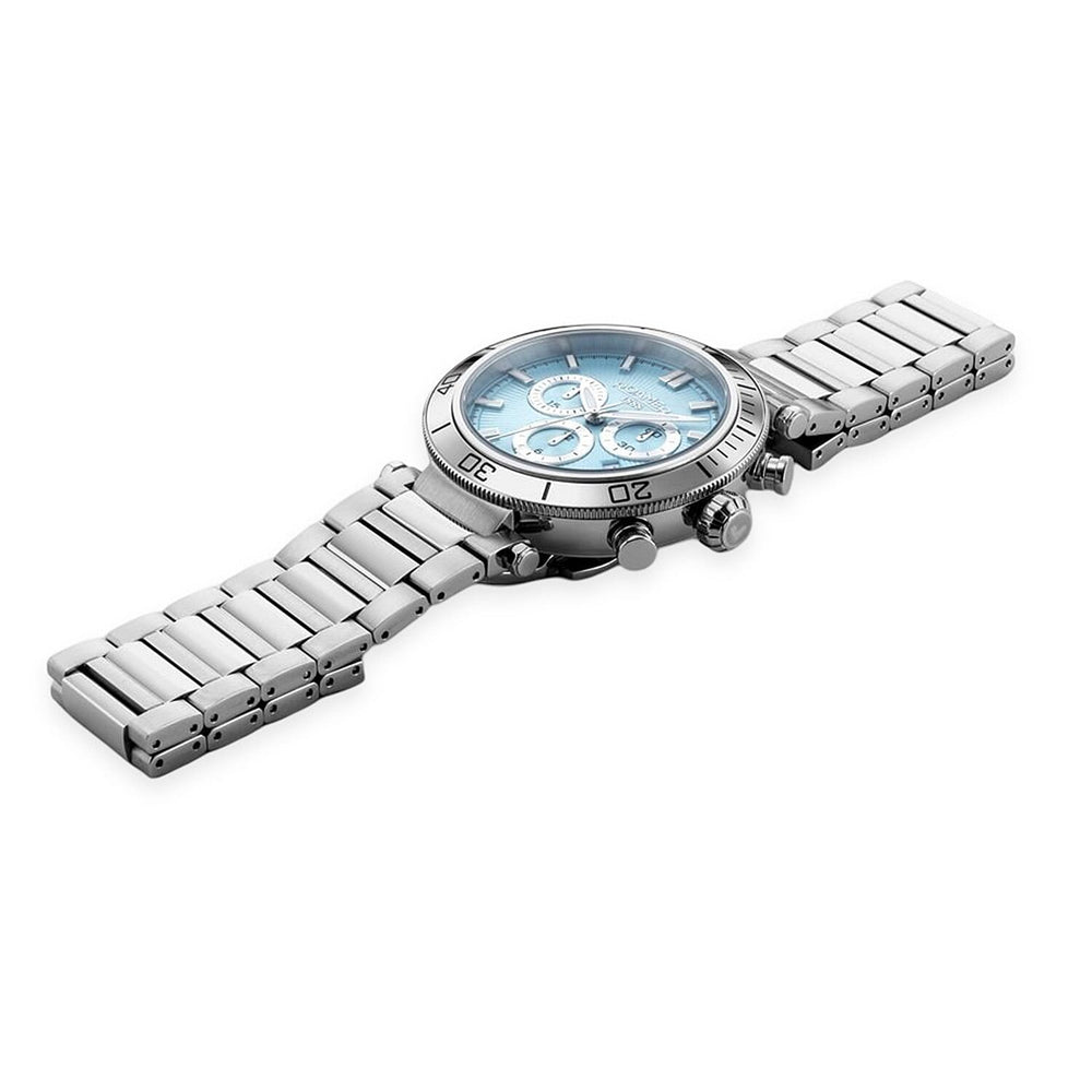 ROAMER Toscana Swiss Ronda-5030.D-A1C4 Movt. 5ATM WR Blue Dial Mens Watch with Silver Colour Stainless Steel Strap