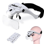 Rolson Magnifying Glasses with 2 LED Lights (3 AAA Batteries Included) - White and Black