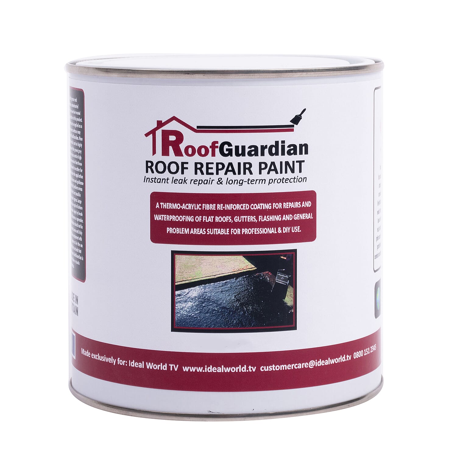 Roof Guard Instant Waterproofing Paint for Leaking Roofs (1Lt) - Grey