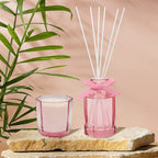 Candle & Diffuser Set Rose & Bergamot 180ml - Pink