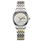 Rossini Quartz Movt. 3ATM WR Silver Dial Silver Case Watch with Silver - Gold Stainless Steel Strap