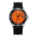 BLACK FRIDAY DEAL - ROTARY Seamatic Henley Automatic Miyota 8215 Movt. 30ATM  Orange Dial Mens Watch with Black Silicone Strap