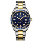 ROTARY Henley Quartz Movt. 10ATM Blue Dial Mens Watch with Two-Tone Stainless Steel Strap
