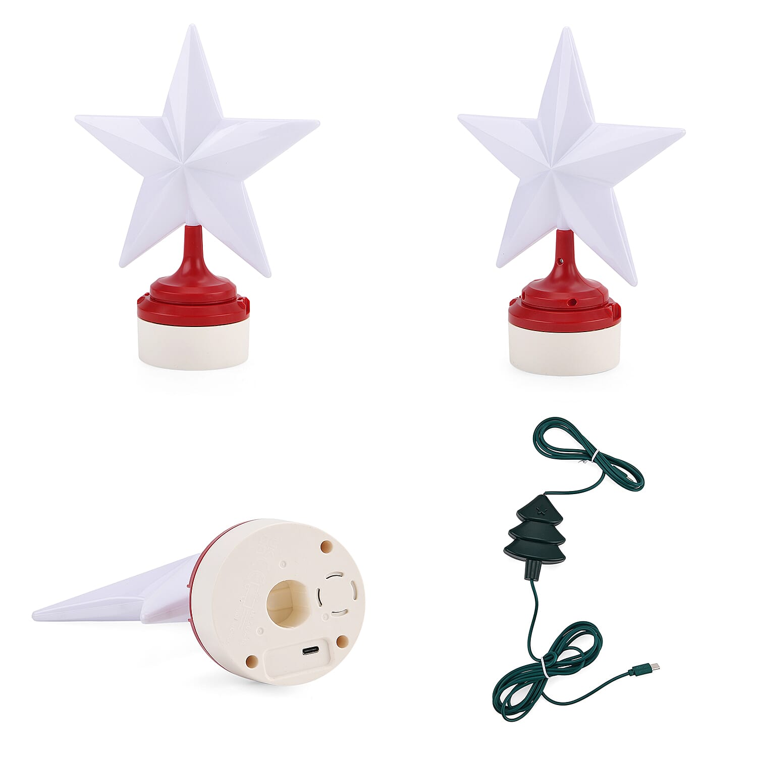 Rotating Christmas Air Balloon - Airplane Theme Music Box with Warm Lights - Red - White