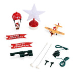 Rotating Christmas Air Balloon - Airplane Theme Music Box with Warm Lights - Red - White