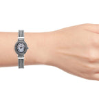 Royal Bali Collection - EON 1962 Swiss Movement White Topaz Studded Water Resistant Tulang Naga Bracelet Watch (Size 7.25) in Sterling Silver 1.23 Ct, Silver wt 35.00 Gms