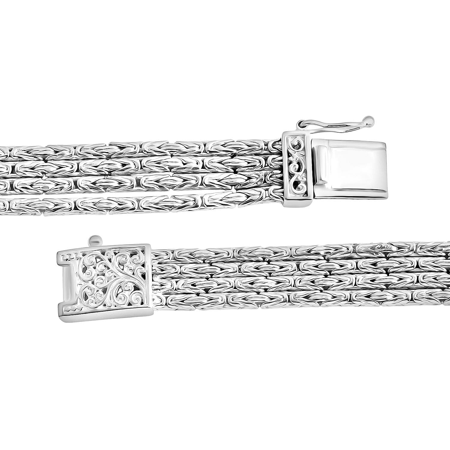 Royal Bali Collection Sterling Silver Bracelet Watch (Size - 7), Silver Wt. 35.98 Gms.