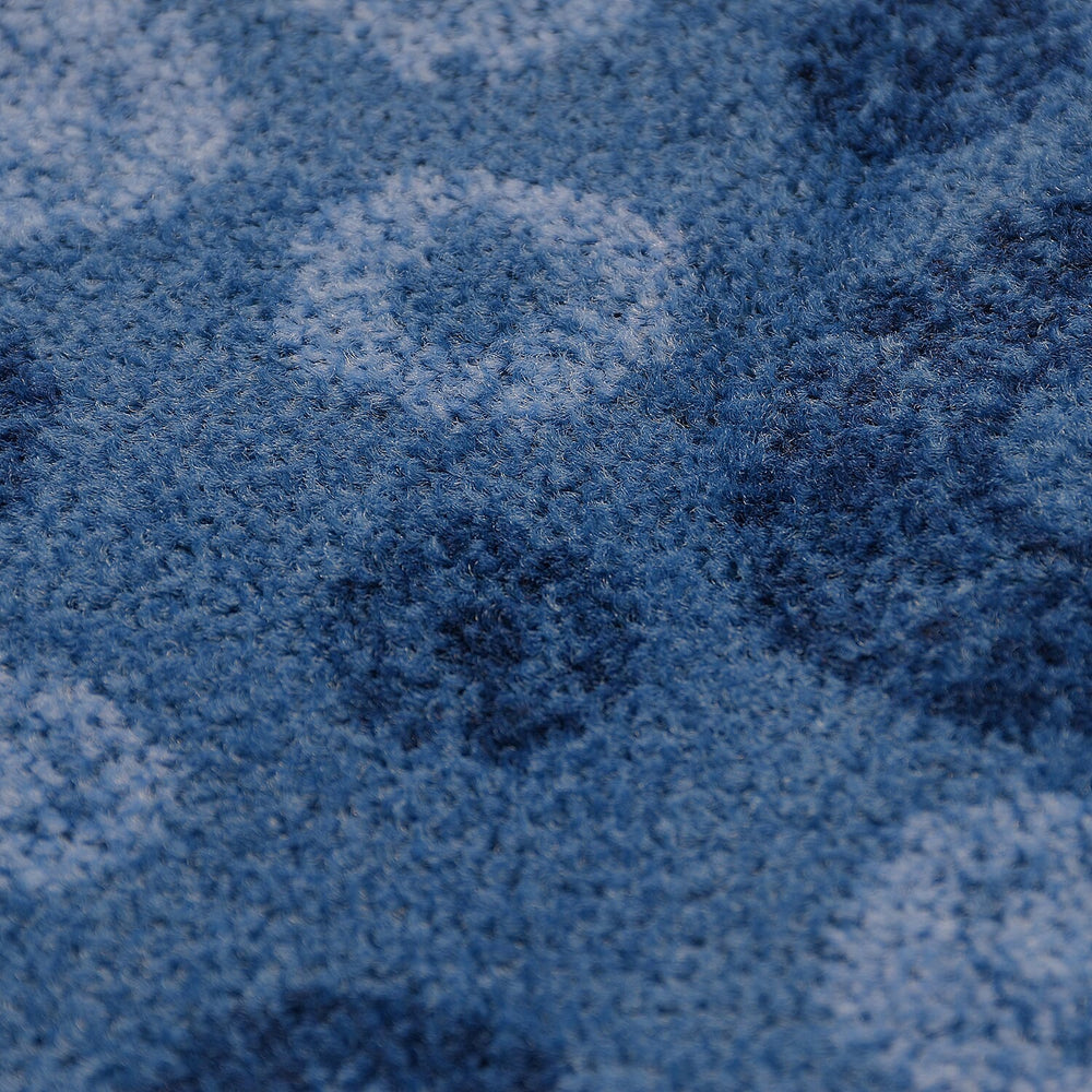 Snowprint Rubber Back Door Mat (Size 80x60 cm) - Blue - Black
