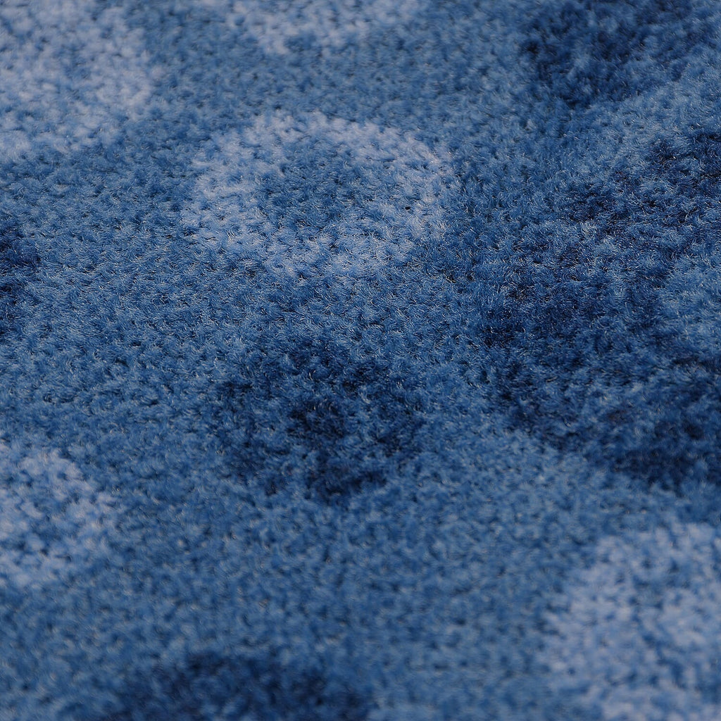 Snowprint Rubber Back Door Mat (Size 80x60 cm) - Blue - Black