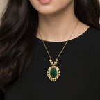 Ruby Quartzite Solitaire Pendant with Chain (Size 20-2 Ext) in Yellow Gold Tone 40.00 Ct.