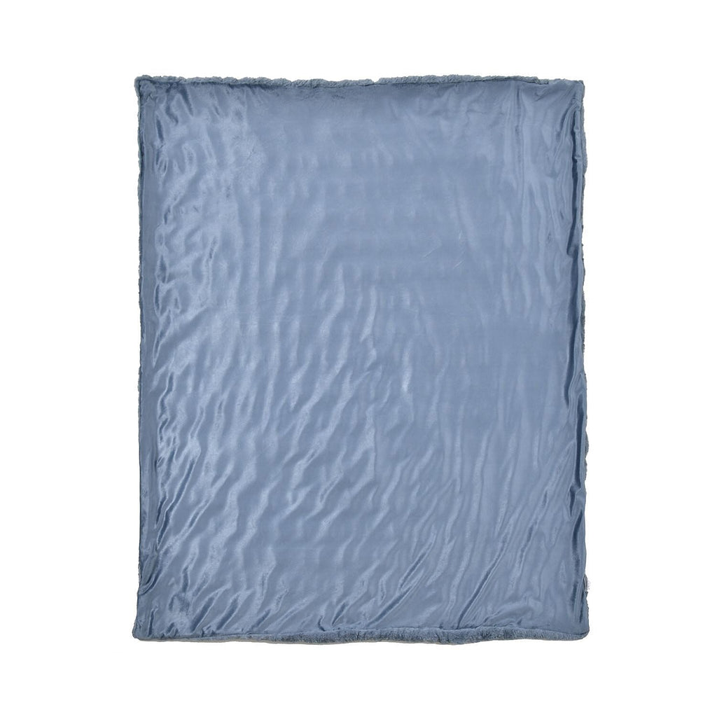 Ruched Super Soft Blanket with Velour Double Layer (Size 152x127 cm) - Blue
