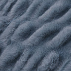 Ruched Super Soft Blanket with Velour Double Layer (Size 152x127 cm) - Blue