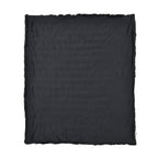 Ruched Super Soft Blanket with Velour Double Layer (Size 152x127 cm) - Black