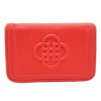 Saddler Heidi Real Leather Designer 3 Section Clutch With Chain Strap Detail - Red