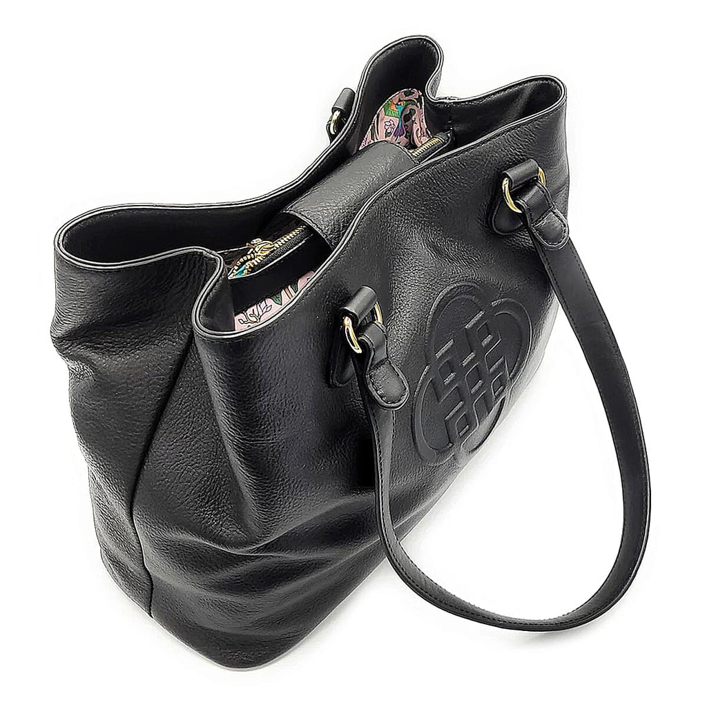 Saddler Rosie100% Genuine Exquisite Leather Zip top Tote Bag - Black
