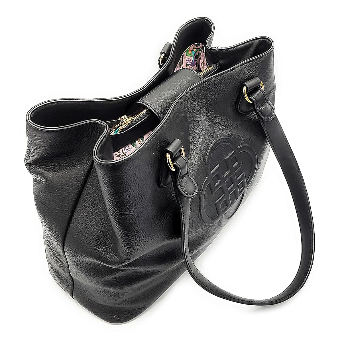 Saddler Rosie100% Genuine Exquisite Leather Zip top Tote Bag - Black