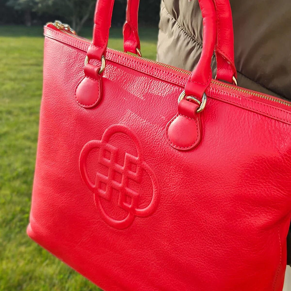 THE FRIDAY FASHION LAUNCH - Saddler Sienna 100% Genuine Exquisite Leather Zip top Tote Bag - Black