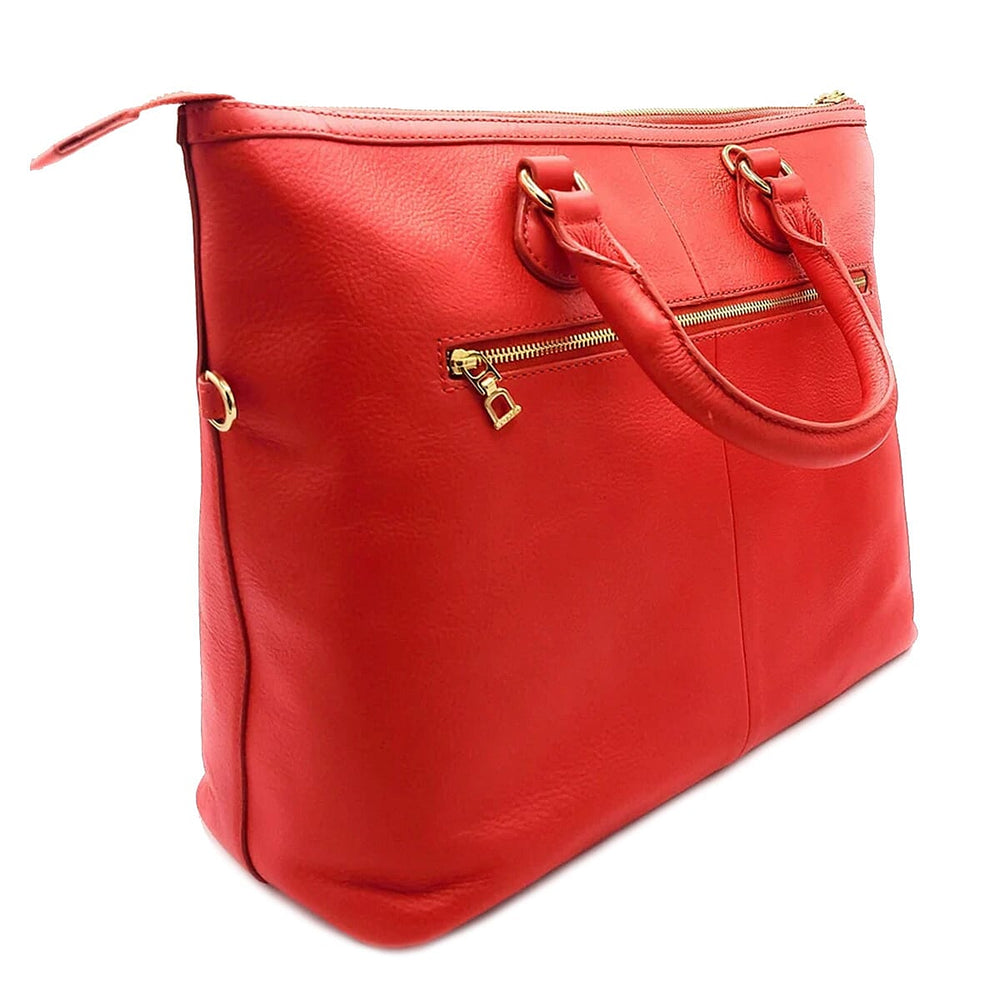 THE FRIDAY FASHION LAUNCH - Saddler Sienna 100% Genuine Exquisite Leather Zip top Tote Bag - Black