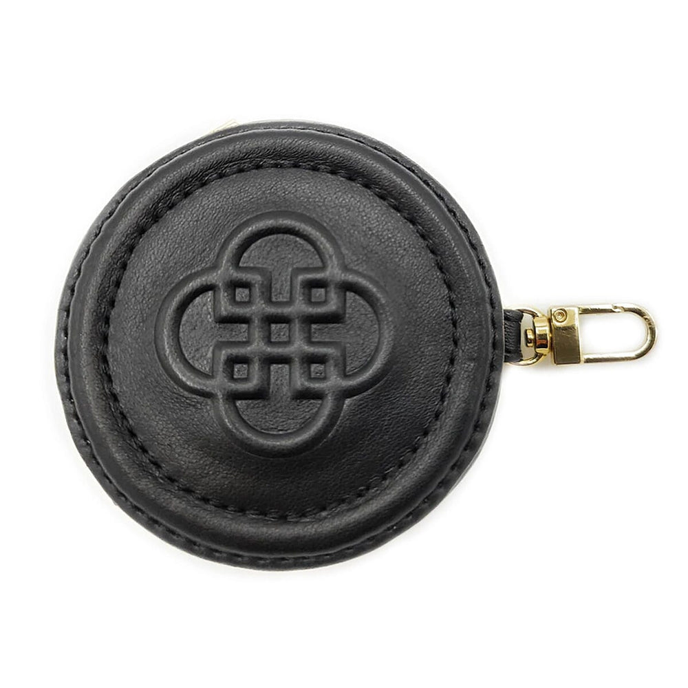 SADDLER IVY Genuine Leather Design Zip Top Coin Purse - Black