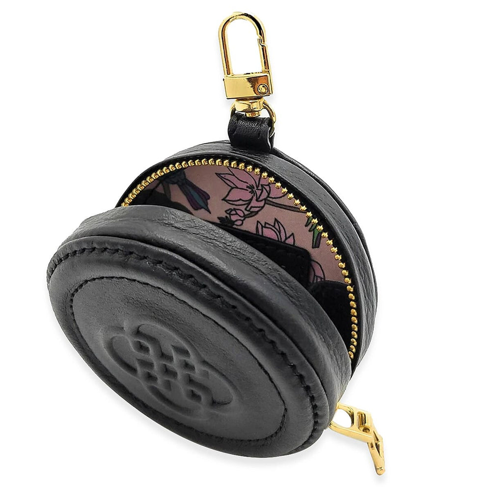 SADDLER IVY Genuine Leather Design Zip Top Coin Purse - Black